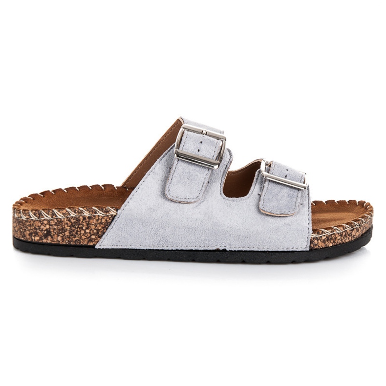 Seastar Ciabatte in camoscio con fibbie grigio