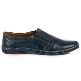 Lucca Scarpe slip-on realizzate in pelle lucchese blu