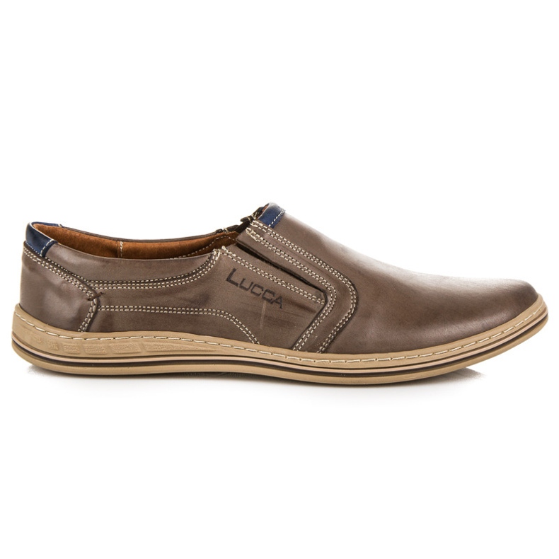 Scarpe slip-on in pelle lucca marrone