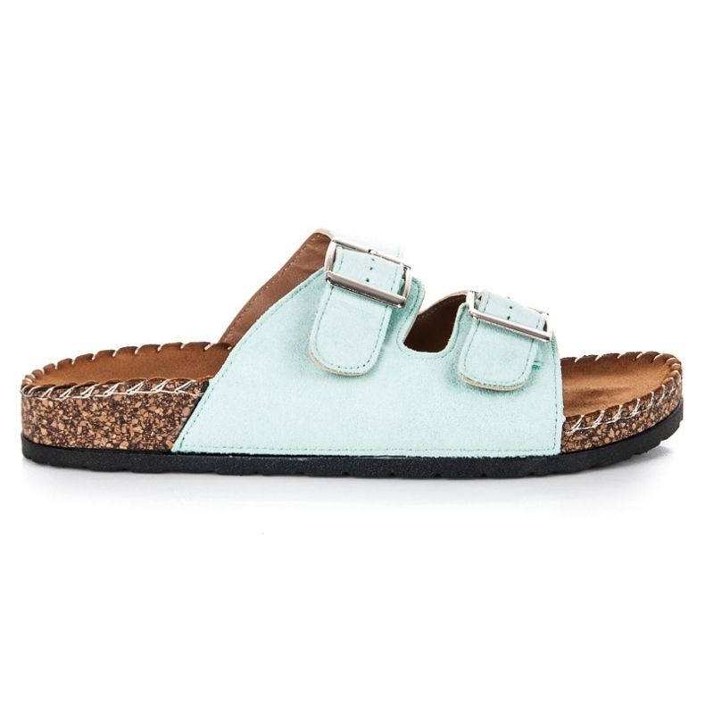 Seastar Ciabatte in camoscio con fibbie verde