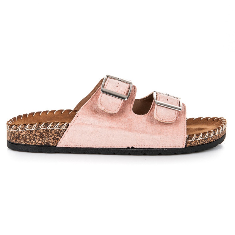 Seastar Ciabatte in camoscio con fibbie rosa
