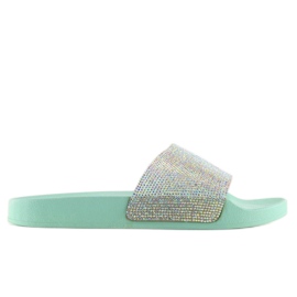 Ciabatte in gomma con zirconi S20 LT.GREEN blu