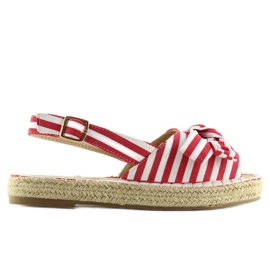 Sandali espadrillas a righe rosse rosso