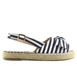 Sandali espadrillas con strisce blu navy