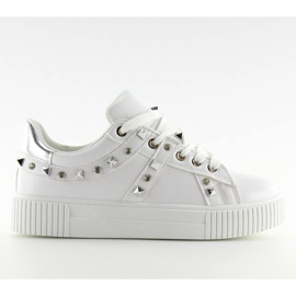 Sneakers con borchie bianche BM1955 Bianche bianco