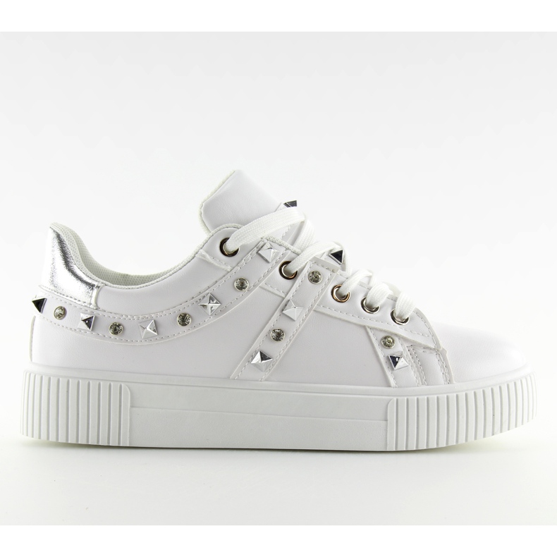 Sneakers con borchie bianche BM1955 Bianche bianca