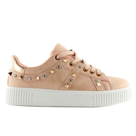 Sneakers con borchie rosa BM1955 Rosa