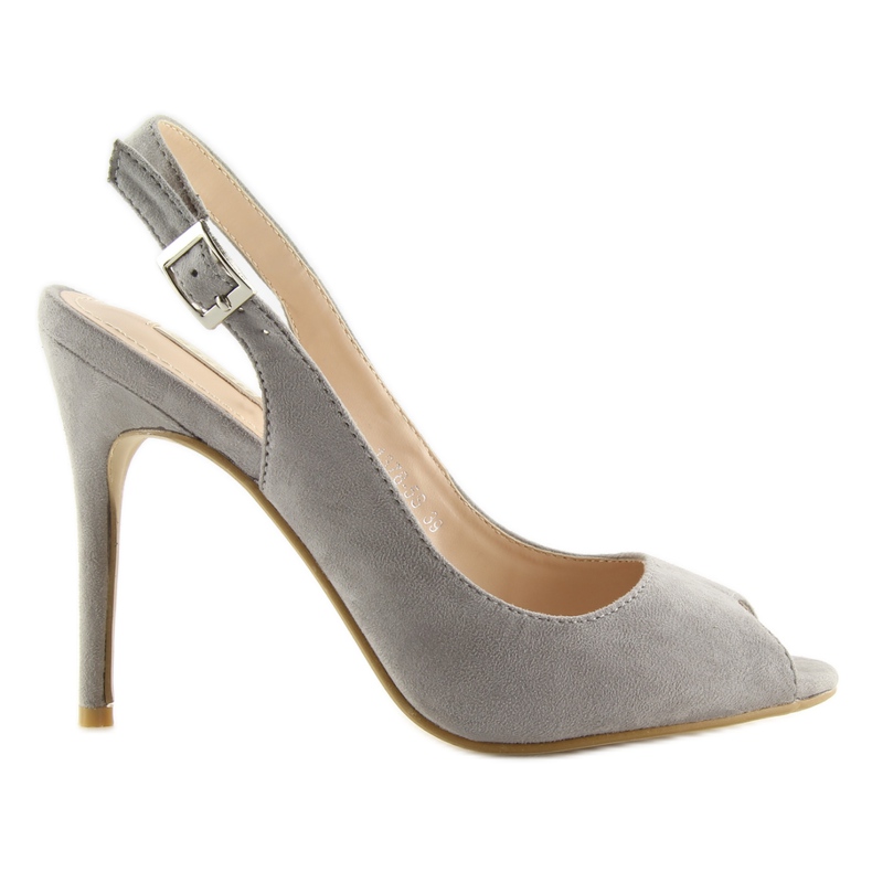 Décolleté su un tacco aperto grigio grigio