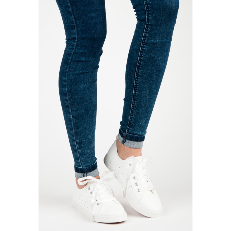 Kylie Sneakers Bianche Legate Con Un Nastro bianca