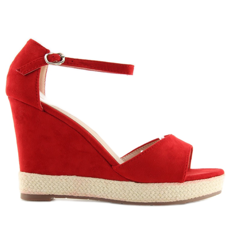 Sandali con zeppa espadrillas rosse rosso