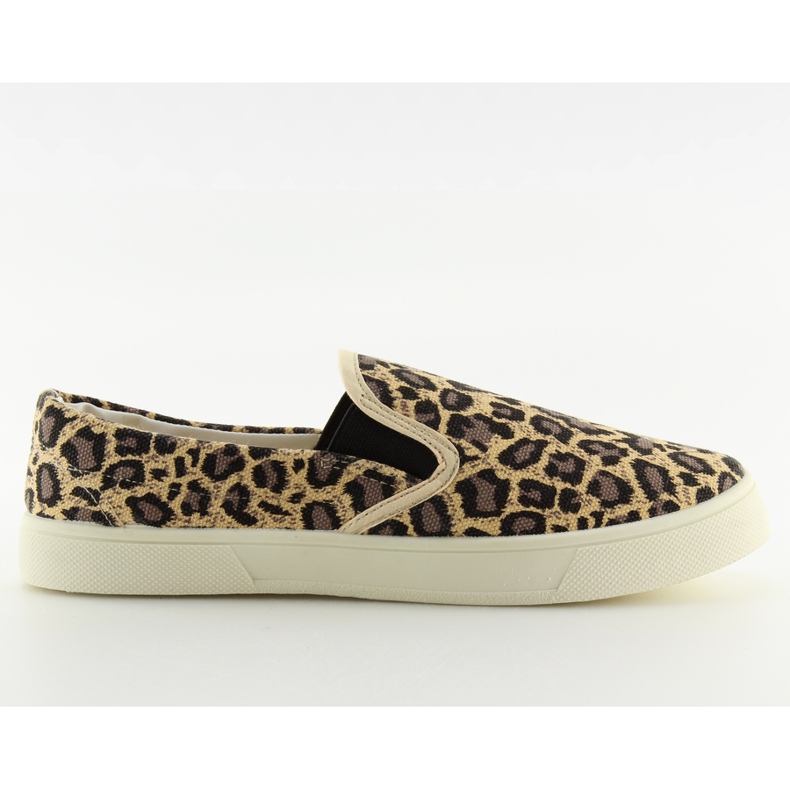 Slip-on in morbido tessuto leopardato 7TX-TJ85392 marrone