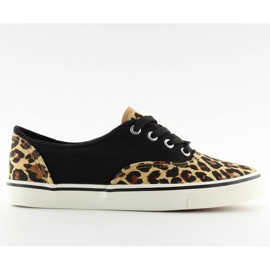 Sneakers stringate K-75 Marrone/leop nero