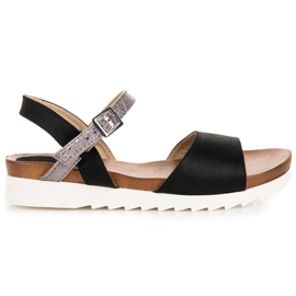 Sandali bassi vinceza in camoscio nero