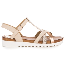 Sandali bassi con fantasia vinceza marrone
