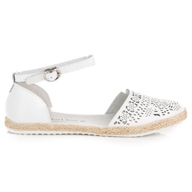 Sandali vinceza espadrillas in pelle bianca