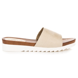 Ciabattine vinceza in camoscio beige