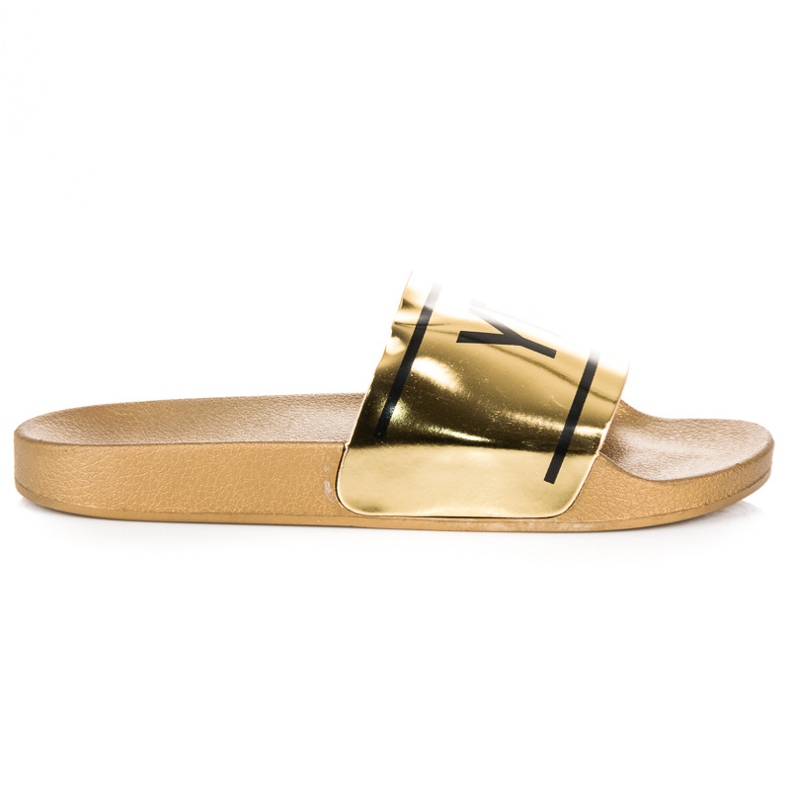 Ideal Shoes Ciabatte dorate sì o no d'oro