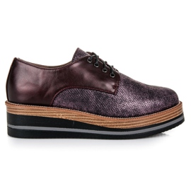 Kylie Eleganti scarpe con zeppa bordeaux rosso