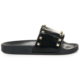 Ciabatte nere con strass nero