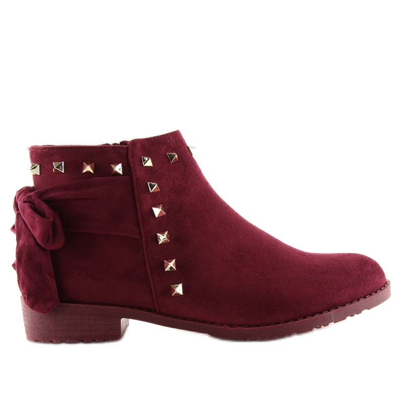 Stivali Chelsea marroni con borchie Ll-168 Ii-Gat rosso