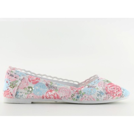 Ballerine in pizzo JX60P L.BLUE bianco