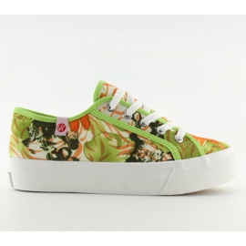 Sneakers, suola spessa K145403 Multicolor verde