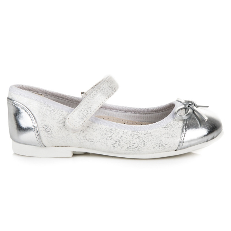 American Club Ballerine americane con punta laccata grigio