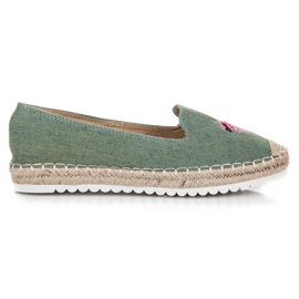 Bestelle Espadrillas con fenicottero verde