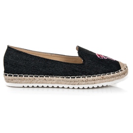 Bestelle Espadrillas con fenicottero nero