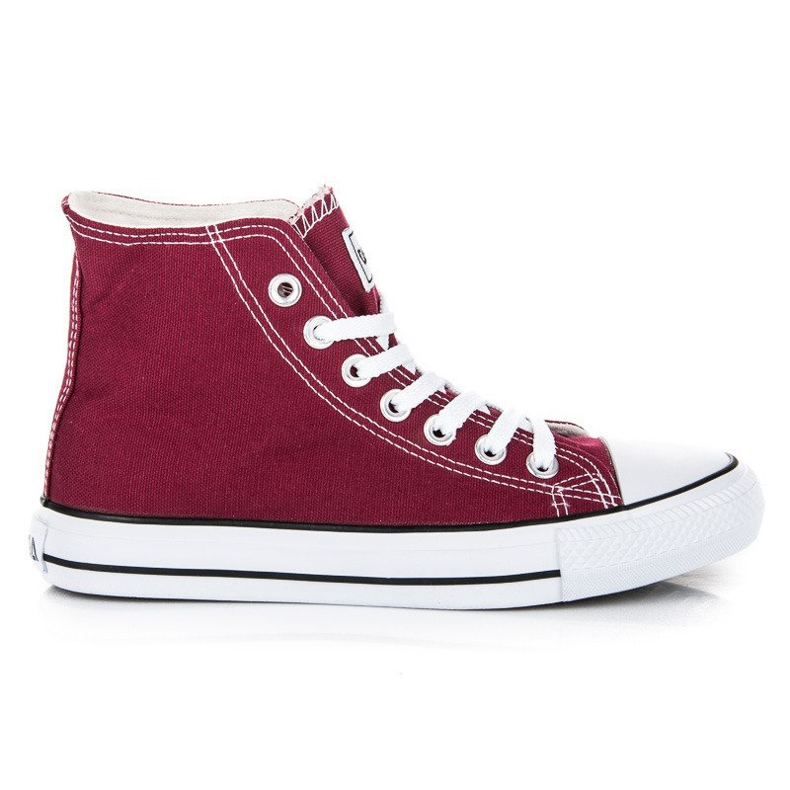 Sneakers allacciate sopra la caviglia bordeaux rosso