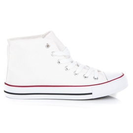 Sneakers stringate sopra la caviglia bianca