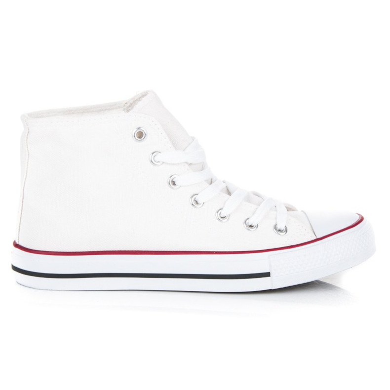 Sneakers stringate sopra la caviglia bianca