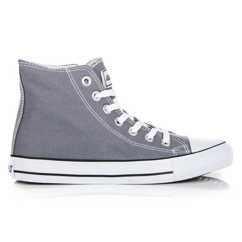 Sneakers stringate sopra la caviglia grigio