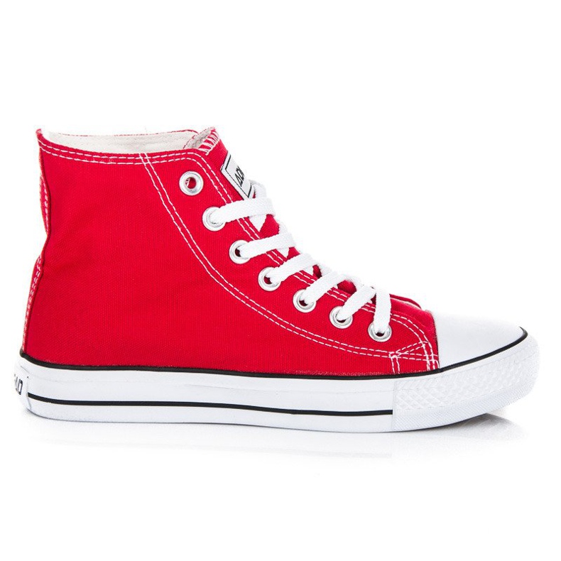 Sneakers allacciate sopra la caviglia rosso