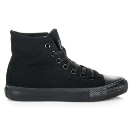 Sneakers stringate sopra la caviglia nero