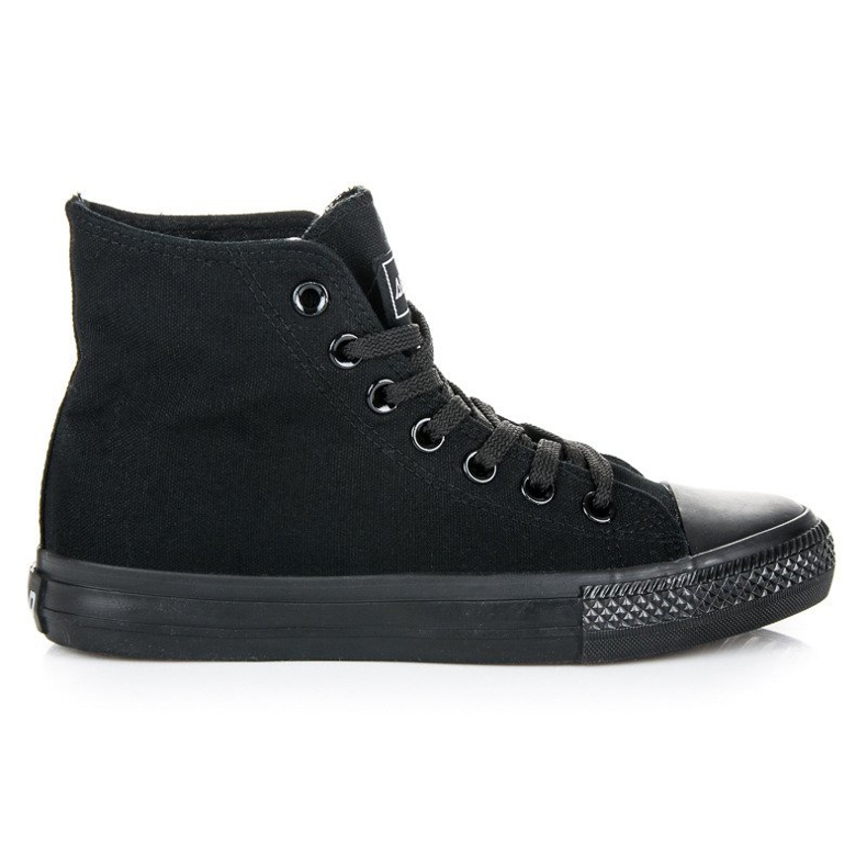 Sneakers stringate sopra la caviglia nero