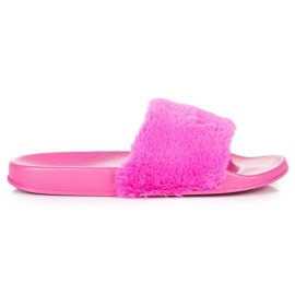 Ciabatte fucsia con pelliccia rosa
