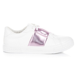 Sneakers bianche alla moda bianca viola
