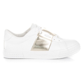 Sneakers bianche di moda sportiva bianco giallo