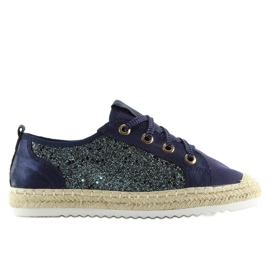 Sneakers espadrillas stringate blu navy B-140 DK.BLUE