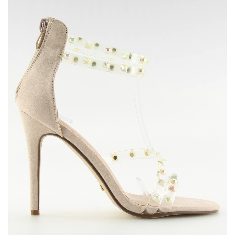 Sandali beige con cinturini in silicone