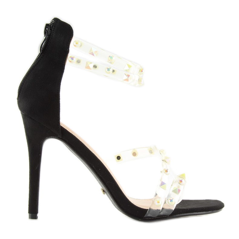 Sandali neri con cinturini in silicone nero