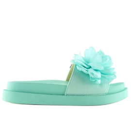 Ciabatte Flower power menta AK04P blu