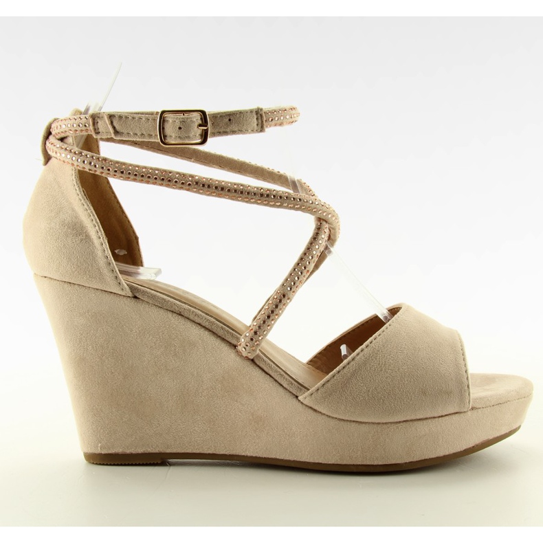 Sandali con zeppa F162 beige - 2 ° grado