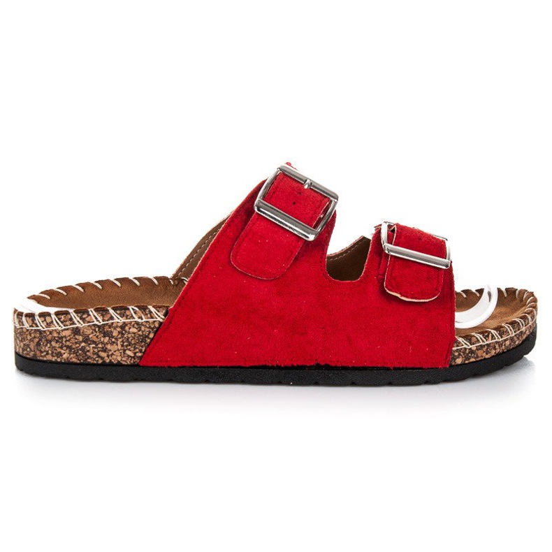 Seastar Ciabatte in camoscio con fibbie rosso
