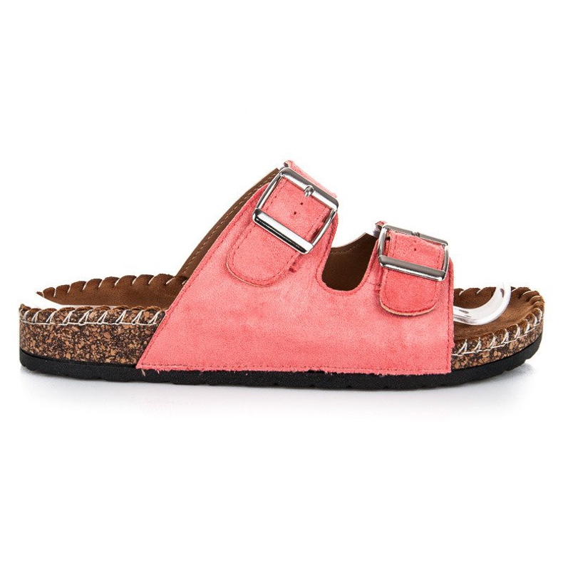Seastar Ciabatte in camoscio con fibbie rosa