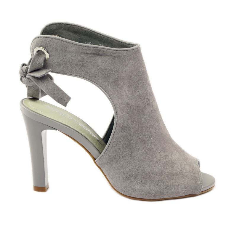Sandali Sergio Leone 1493 in suede allacciato grigio