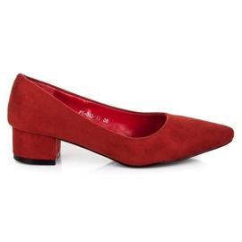 Best Shoes Décolleté in camoscio con tacco basso rosso