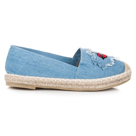 Bestelle Espadrillas in denim con toppe blu