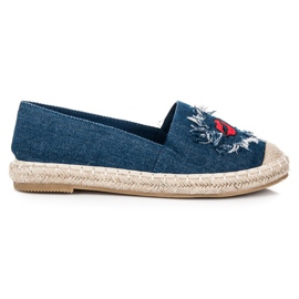 Bestelle Espadrillas in denim con toppe blu